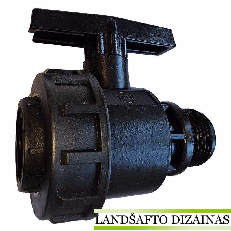 Ventilis rutulinis 1" plastikinis