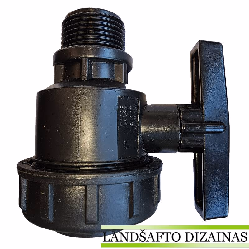 Ventilis rutulinis 1" plastikinis – 2 nuotrauka